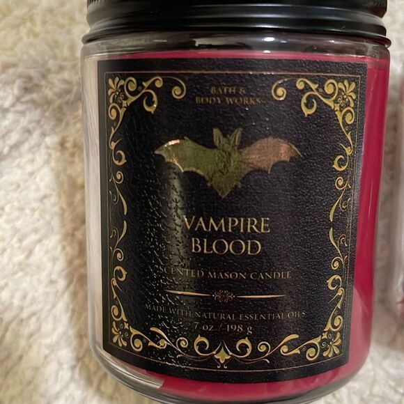 NWT- Bath & Body Works. Two “Vampire Blood” Single Wick 7oz Candles - Picture 2 of 4